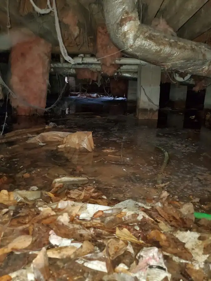 Crawl space flood assessment for Commercial Water Damage Restoration in Wyomissing